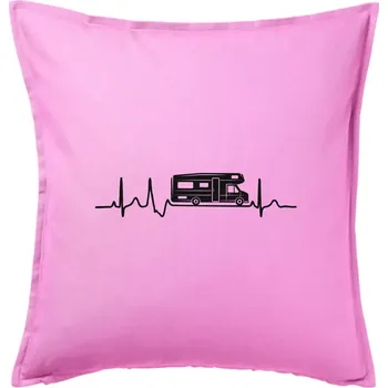 Polštář EKG obytňák - Polštář 50x50 - 50x50 - Pouze potah ( Růžová )