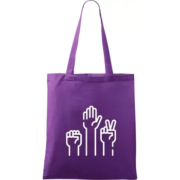 Kamen nůžky papír ikony - Taška bavlněná - 42 x 38 cm ( Fialová )