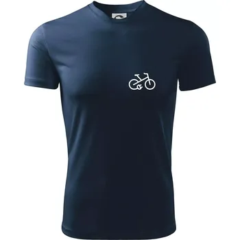 Chlapecké tričko Obrázek kola na prsu ebike - Dětské triko sportovní (dresovina) - 146 cm/10 let ( Námořní modrá (velmi tmavá - téměř černá) )