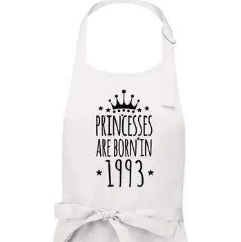 Kuchyňská zástěra Princesses are born in 1993 - Dámská zástěra na vaření - Univerzální velikost ( Bílá )