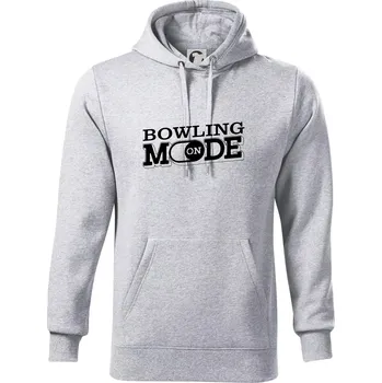 Pánská mikina Bowling mode - Mikina pánská Cape s kapucí - 5XL ( Světlešedý Melír )