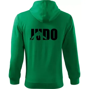 Pánská mikina Judo - Nápis - Mikina s kapucí na zip trendy zipper - S ( Středně zelená )
