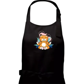 Kuchyňská zástěra Mistr v meditaci (Pecka design) - Dámská zástěra na vaření - Univerzální velikost ( Černá )