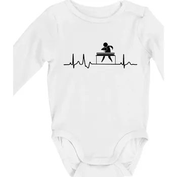 Kojenecký body EKG stolní tenis - Body kojenecké s dlouhým rukávem - Dlouhý r. do 3 měs ( Bílá )