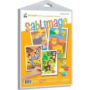 Výtvarná sada Sentosphere Sada obrázků - Sablimage: Pískové obrázky - Africká zvířata