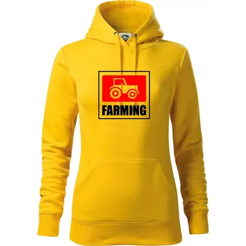 Dámská mikina Farming traktor logo - Mikina dámská Cape s kapucí - XS ( Žlutá )