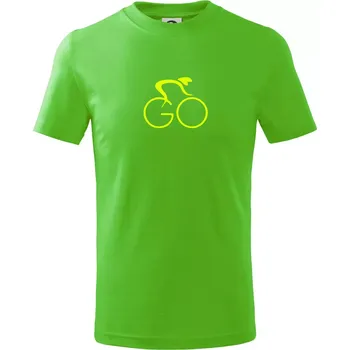 Chlapecké tričko GO - Fluo cyklista malý - Tričko dětské bavlněné - 98 cm / 2 roky ( Apple Green )