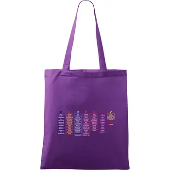 Seznam vyjmenovaných slov - Taška bavlněná - 42 x 38 cm ( Fialová )