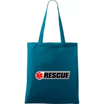 Záchranář rescue kříž červený - Taška bavlněná - 42 x 38 cm ( Petrolejová )