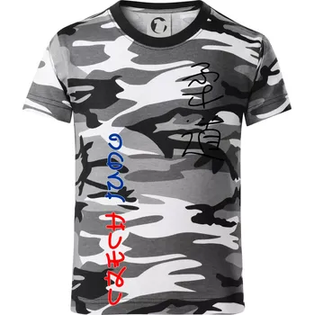 Chlapecké tričko Judo Czech - Dětské maskáčové triko - 122 cm/6 let ( Šedý maskáč )