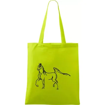 Kůň silueta - Taška bavlněná - 42 x 38 cm ( Limetková )