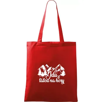 Nákupní taška Jdu s tátou na hory - Taška bavlněná - 42 x 38 cm ( Červená )