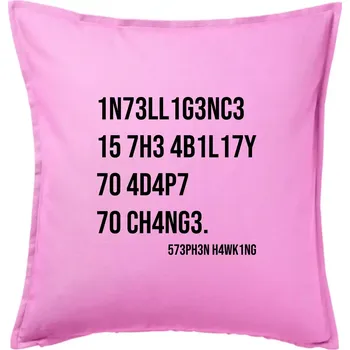 Polštář Test inteligence - Stephen Hawking - Polštář 50x50 - 50x50 - Včetně výplně ( Růžová )