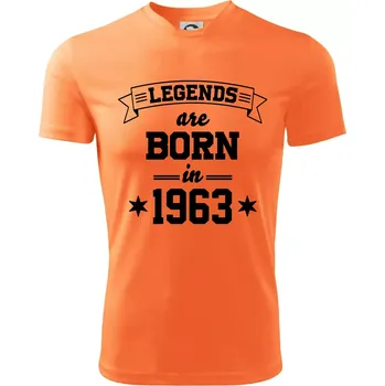 Chlapecké oblečení Legends are born in 1963 - Dětské triko sportovní (dresovina) - 122 cm/6 let ( Neon mandarine )