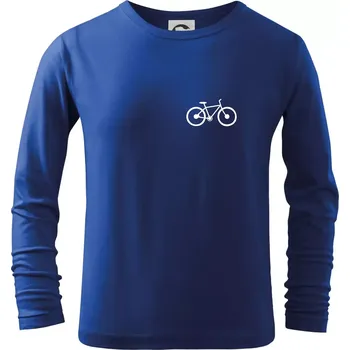 Chlapecké tričko Obrázek kola na prsu horské kolo - Triko dětské Long Sleeve - 158 cm/12 let ( Královská modrá )