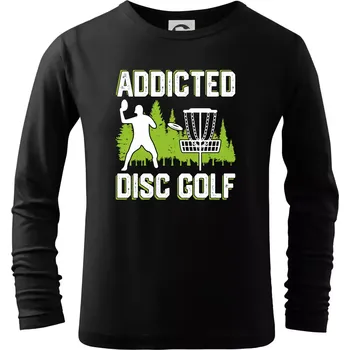 Chlapecké tričko Addicted disc golf - Triko dětské Long Sleeve - 122 cm/6 let ( Černá )