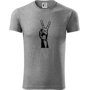 Nůžky černě - Viper FIT - Pánské zůžené tričko - XL ( Tmavě šedý melír )