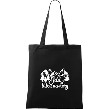 Jdu s tátou na hory - Taška bavlněná - 42 x 38 cm ( Černá )