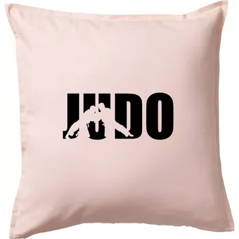 Polštář Judo - Nápis - Polštář 50x50 - 50x50 - Pouze potah ( Světle růžová )