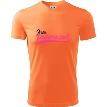 Psací písmo - Jsem Princezna - Dětské triko sportovní (dresovina) - 158 cm/12 let ( Neon mandarine )