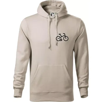 Pánská mikina Obrázek kola na prsu ebike - Mikina pánská Cape s kapucí - 5XL ( Ledově šedá )