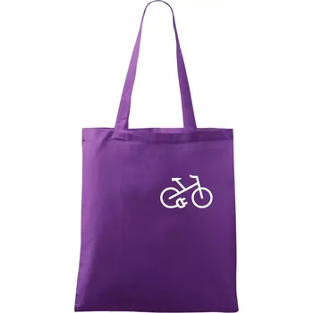 Obrázek kola na prsu ebike - Taška bavlněná - 42 x 38 cm ( Fialová )