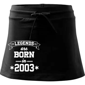 Dámská sukně Legends are born in 2003 - Sportovní sukně - two in one - S ( Černá )