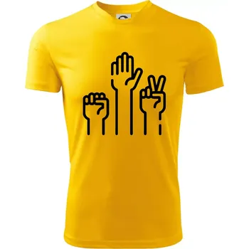 Chlapecké tričko Kamen nůžky papír ikony - Dětské triko sportovní (dresovina) - 158 cm/12 let ( Žlutá )