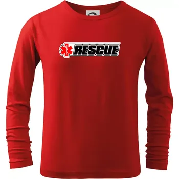 Chlapecké tričko Záchranář rescue kříž červený - Triko dětské Long Sleeve - 122 cm/6 let ( Červená )