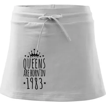 Dámská sukně Queens are born in 1983 - Sportovní sukně - two in one - L ( Bílá )