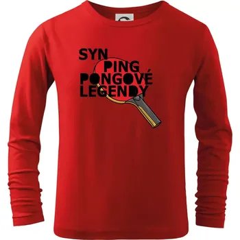 Dětská móda Syn ping pongové legendy - Triko dětské Long Sleeve - 158 cm/12 let ( Červená )