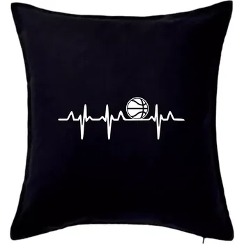Polštář EKG basketbal - Polštář 50x50 - 50x50 - Pouze potah ( Černá )