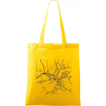 Nákupní taška Mapy měst černobílé Turnov - Taška bavlněná - 42 x 38 cm ( Žlutá )