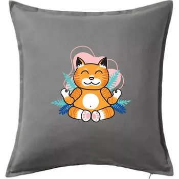 Polštář Mistr v meditaci (Pecka design) - Polštář 50x50 - 50x50 - Pouze potah ( Tmavě šedý melír )