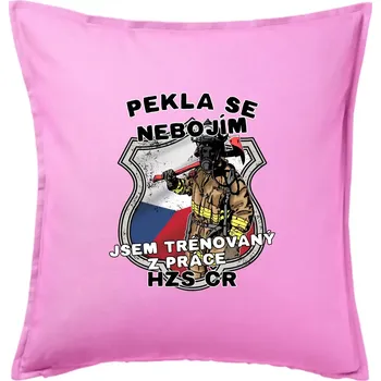 Polštář Pekla se nebojím HZS ČR - Polštář 50x50 - 50x50 - Pouze potah ( Růžová )