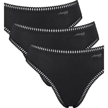 Dámská móda SLOGGI GO CRUSH KALHOTKY S VYSOKOU NOHAVIČKOU 3PACK BLACK černá M