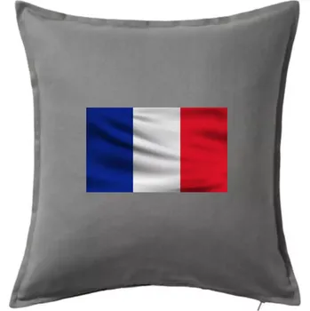 Polštář Francouzská vlajka obdélník - Polštář 50x50 - 50x50 - Pouze potah ( Tmavě šedý melír )