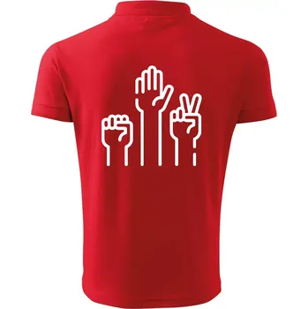 Pánská košile Kamen nůžky papír ikony - Polokošile pánská Pique Polo 203 - 4XL ( Červená )