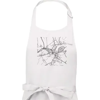 Kuchyňská zástěra Mapy měst černobílé Turnov - Pánská zástěra na vaření - Univerzální velikost ( Bílá )