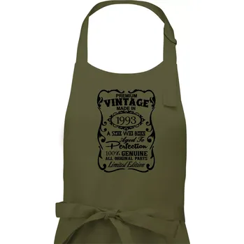 Kuchyňská zástěra Vintage Etiketa - 1993 - Dámská zástěra na vaření - Univerzální velikost ( Khaki )