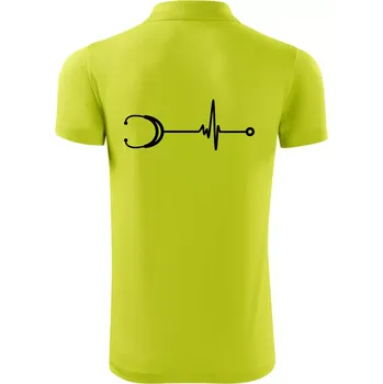 Pánská košile EKG stetoskop - Polokošile Victory sportovní (dresovina) - 2XL ( Limetková )