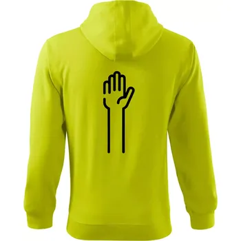 Pánská móda Papír ikona - Mikina s kapucí na zip trendy zipper - M ( Limetková )