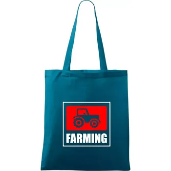 Farming traktor logo - Taška bavlněná - 42 x 38 cm ( Petrolejová )