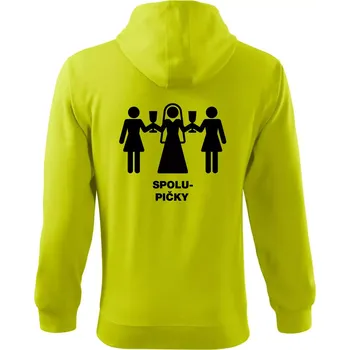Pánská mikina Spolu pičky (Hana-creative) - Mikina s kapucí na zip trendy zipper - XL ( Limetková )