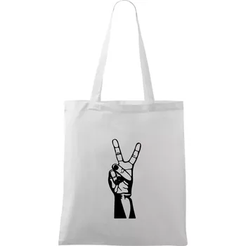 Nůžky černě - Taška bavlněná - 42 x 38 cm ( Bílá )