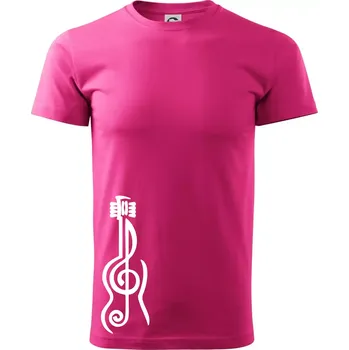 Pánská móda Houslový klíč kytara - Klasické pánské triko vyšší gramáže - S ( Purpurová )