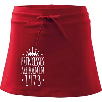 Dámská sukně Princesses are born in 1973 - Sportovní sukně - two in one - S ( Červená )