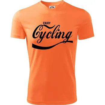 Enjoy Cycling - Dětské triko sportovní (dresovina) - 158 cm/12 let ( Neon mandarine )