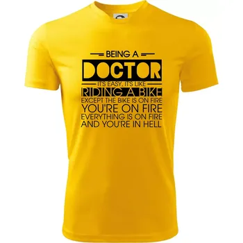 Being a doctor - bike - Dětské triko sportovní (dresovina) - 146 cm/10 let ( Žlutá )
