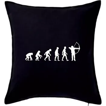 Polštář Evoluce lukostřelba - Polštář 50x50 - 50x50 - Pouze potah ( Černá )